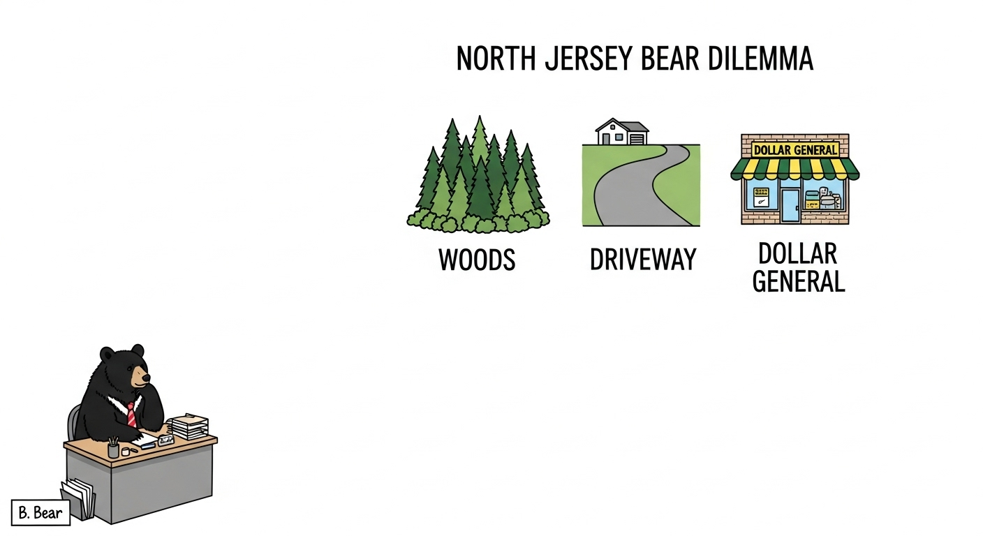 Bear with decisions to make